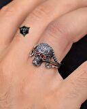 Kurukafa Figürlü 925 Ayar Gümüş Erkek Yüzüğü