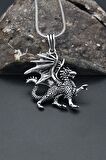 Ejderha Modelı 925 Ayar Erkek Gümüş Kolye Zincir