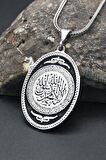 925 Ayar Erkek Gümüş Kolye Zincir ( La ilahe illallah,Muhammedün Resulullah ) Yazlı