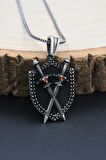 Kılıç Kalkan 925 Ayar Erkek Gümüş Kolye Zincir
