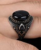 Oniks Taşlı 925 Ayar Gümüş Erkek Yüzüğü