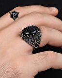 Oniks Taşlı 925 Ayar Gümüş Erkek Yüzüğü