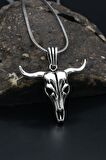 Boğa Motifli Gümüş Kolye Zincir 925 Ayar