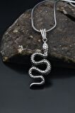 Yılan Figürlü Gümüş Kolye Zincir 925 Ayar