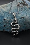Yılan Figürlü Gümüş Kolye Zincir 925 Ayar