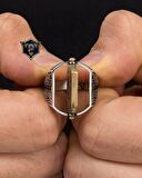 Hz. Süleyman Mührü Ve Ayetel Kürsi Çift Tarafli 925 Ayar Gümüş Erkek Yüzüğü