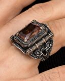 Zultanit Taşlı Mikro Taş Süslemeli 925 Ayar Gümüş Erkek Yüzüğü