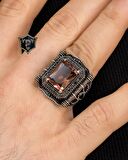 Zultanit Taşlı Mikro Taş Süslemeli 925 Ayar Gümüş Erkek Yüzüğü