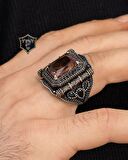 Zultanit Taşlı Mikro Taş Süslemeli 925 Ayar Gümüş Erkek Yüzüğü