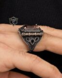 Zultanit Taşlı Mikro Taş Süslemeli 925 Ayar Gümüş Erkek Yüzüğü