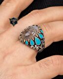 Yemen Akik Taşlı 925 Ayar Gümüş Erkek Yüzüğü 