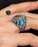 Yemen Akik Taşlı 925 Ayar Gümüş Erkek Yüzüğü 