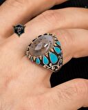 Yemen Akik Taşlı 925 Ayar Gümüş Erkek Yüzüğü 