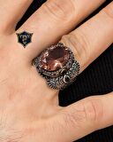 Zultanit Taşlı Mikro Taş Süslemeli 925 Ayar Gümüş Erkek Yüzüğü