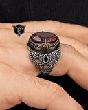 Zultanit Taşlı Mikro Taş Süslemeli 925 Ayar Gümüş Erkek Yüzüğü