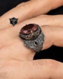 Zultanit Taşlı Mikro Taş Süslemeli 925 Ayar Gümüş Erkek Yüzüğü