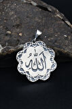 Çift Taraflı Hz. Süleyman Mührü ve Allah Yazılı Kolye Ucu 925 Ayar Gümüş