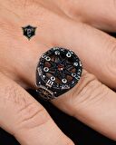 925 Ayar Gümüş Erkek Yüzüğü Kutup yıldızlı pusula