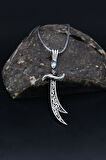 Hz. Ali Zülfikar Kılıcı Aquamarine (AQUA MARİN) Taşlı Erkek Kolye Zincir 925 Ayar Gümüş 901128