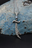 Hz. Ali Zülfikar Kılıcı Aquamarine (AQUA MARİN) Taşlı Erkek Kolye Zincir 925 Ayar Gümüş 901128
