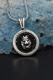 Grek Desenli Kral Taclı Aslan Figürlü 925 Ayar Gümüş Kolye Zincir 901311