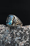AQUA MARİN (Aquamarine) Taşlı Tesbih Ve 925 Ayar Gümüş Erkek Yüzüğü AQUA MARİN (Aquamarine) Taşlı 901424