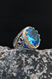 Aquamarine (AQUA MARİN) Taşlı 925 Ayr Gümüş Erkek Yüzük 901431