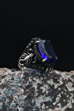Akrep Figürlü 925 Ayar Gümüş Erkek Yüzüğü Lacivert Zirkon Taşlı Zirkon Taş Süslemeli 901500
