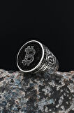 Bitcoin 925 Ayar Gümüş Erkek Yüzüğü 901552