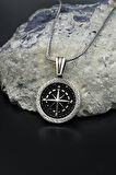 925 Ayar Erkek Gümüş Kolye Zincir Kutup Yıldızlı Pusula 901560