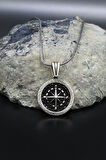 925 Ayar Erkek Gümüş Kolye Zincir Kutup Yıldızlı Pusula 901560