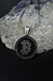 Bitcoin Gümüş Kolye Zincir 925 Ayar 901570