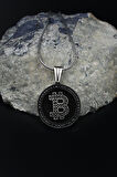 Bitcoin Gümüş Kolye Zincir 925 Ayar 901570