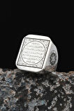 Hz. Süleyman Mührü ve Ayetel Kürsi Yazılı 925 Ayar Gümüş Erkek Yüzüğü 901615