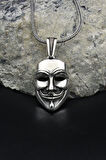 V For Vendetta Maske Kolye Zincir 925 Ayar Gümüş 901789