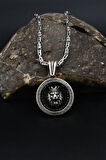 Grek Desenli Kral Taclı Aslan Figürlü 925 Ayar Gümüş Kolye Kral Zincir 2Mm 901862