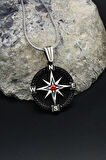 Kutup Yıldızlı Pusula 925 Ayar Gümüş Kolye Zincir 902135