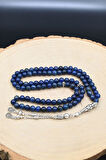 Doğal Lapis Lazuli Taşlı 99'lük Tesbih 925 Ayar Gümüş Püsküllü 6mm Küre Kesim 902224