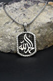 hamd olsun Arapça Yazlı 925 Ayar Gümüş Kolye Zincir 902393