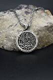 Kelime-i Tevhid Yazlı 925 Ayar Gümüş Kolye Kral Zincir 2Mm 902424