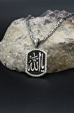 Ya Allah Yazılı 925 Ayar Gümüş Kolye Kral Zincir 2Mm 902429