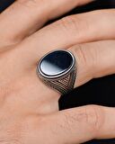 925 Ayar Gümüş Erkek Yüzüğü Oniks Taşlı