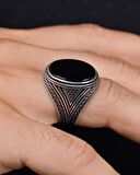925 Ayar Gümüş Erkek Yüzüğü Oniks Taşlı