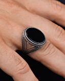 925 Ayar Gümüş Erkek Yüzüğü Oniks Taşlı