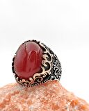 Gümüş Erkek Yüzük Akik Taşlı
