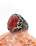 Gümüş Erkek Yüzük Akik Taşlı
