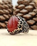 Gümüş Erkek Yüzük Akik Taşlı
