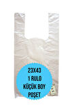 KÜÇÜK BOY 1 RULO POŞET HIŞIR MARKET MANAV ALIŞVERİŞ 23x43cm ŞEFFAF 200 ADET