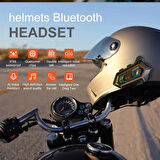 2 ADET Y20 2X 1000m Telsiz Mesafeli Özellikli 2 Kişi Bağlantılı Bluetooth Kask Kulaklık Ekranlı Fenerli Mü