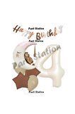 Sevimli Ayıcık Krem Renk Rakam Balon Set 4 Yaş Ay Dede Uyuyan Ayıcıklı Happy Birthday Balon Set